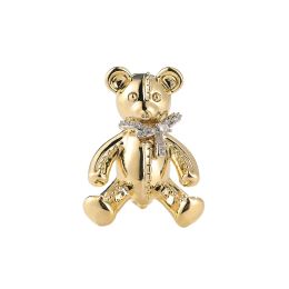 Jewellery WP009 WKT 2023 HighQuality Zircon Cute Smooth Bear Brooch Cartoon Bow Animal Pin Accessories Women Gift New Design