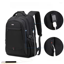 Backpack Laptop For Men USB Port Multifunctional Computer Bag Business Oxford Outdoor Waterproof