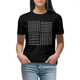 Women's Polos Flute Crosshatch Pattern T-shirt Tees Aesthetic Clothing Western T Shirts For Women