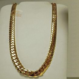 14K Gold Miami Men's Cuban Curb Link Chain Necklace 24 318o