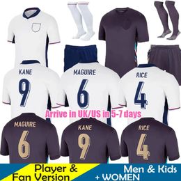 24 25 Englands Football Shirt BELLINGHAM RASHFORD KANE 2024 Euro Cup 2025 Soccer Jersey National Team Home White Away Purple Men Kids Kit Set Women SAKA RICE