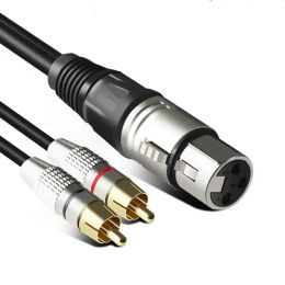 Chargers Rca Line Audio Line 2RCA To XLR Canon Male/female Double Lotus To Canon Audio Cable 0.3 Meters Threecore Bare Copper Wire