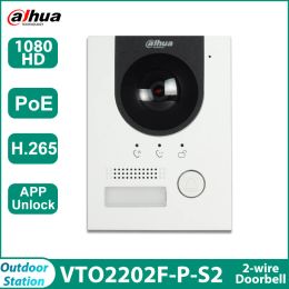 Lens Dahua Doorbell POE VTO2202FPS2 2wire IP Villa Door Station Colourful 160° fisheye Camera With Flush Mounted Box VTM114 VTM05R