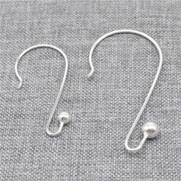 Earrings 4 Pairs 925 Sterling Silver Ear Wires with Ball End Large Earring Hooks