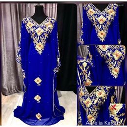 Ethnic Clothing Navy Blue Moroccan Dubai Kaftans Farasha Abaya Dress Very Fancy Long Gown