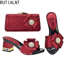 Dress Shoes Arrival Matching And Bag Set In Heels African Bags Italian Women Nigerian Wedding