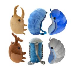 Bags Simulation Insect Plush Toys Soft Cartoon Isopod Backpack Watermelon Worm Stuffed Hercules Beetle Toys Saw Shovel Stag Beetle