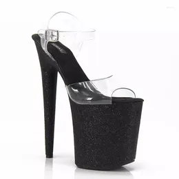 Sandals 20CM/8inches PVC Upper Fashion Sexy Exotic High Heel Platform Party Women Modern Pole Dance Shoes MA038