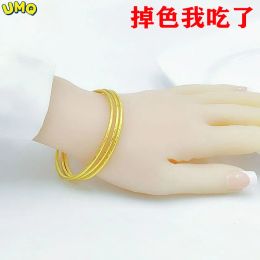 Strands UMQ Long Lasting Vietnamese Gold Bracelet, Female Sansheng Iii, Fake Gold 999 Genuine Three Ring Bracelet Jewellery