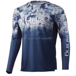 Outdoor Shirts Fishing Apparel Men Clothing T Long Sleeve Sun Protection Uv Breathable Summer Fish Shirt Camisa De Drop Delivery Dhvli