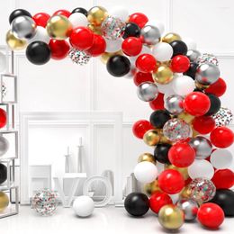 Party Decoration 100Pcs Red Black White Gold Silver Confetti Latex Balloons Garland Arch Kit For Wedding Birthday Decorations