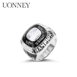 Rings UONNEY Dropshipping Customized Black Gold Color Gem Championship Ring Fashion Jewelry for Football Basketball Baseball Lovers