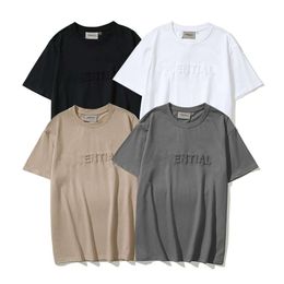 Designer Men T-shirt Summer Casual 3D Embossed New Style Letter Printed High Street Fashion Brand Short Sleeve Man Clothing Top Shirts Solid Colour With Logo