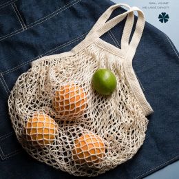 Bags Portable Reusable Grocery Bags for Fruit and Vegetable Storage Bag Washable Cotton Mesh String Organic Organizer Shopping Bags