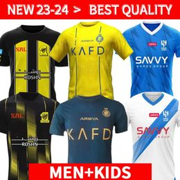 Sheng 23/24 Al Nassr FC Ronaldo Soccer Jerseys Men Kids Kital Hilal CR7 Football Shiirt BENZEMA NEYMAR JR Fans Player Version Jersey 2023 Saudi Arabia