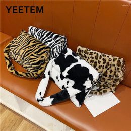 Shoulder Bags Boolar Fashion Square Bag Zebra Print Leopard Cow Autumn Winter Large Capacity Messenger Student Wallet