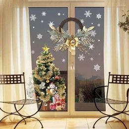 Decorative Flowers Christmas Door Wreath Fake Wreaths For Front Decor Handmade Festival Window Winter Wall Decorations