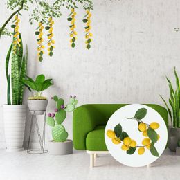 Decorative Flowers Artificial Garland Hanging Vine Rattan Summer Yellow Branches For Front Door Wall ( )