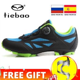 Footwear TIEBAO Men Cycling Shoes Breathable MTB Mountain Bike Shoes Bicycle Racing SelfLocking Bike Sneakers Free Bottle Holder Gift