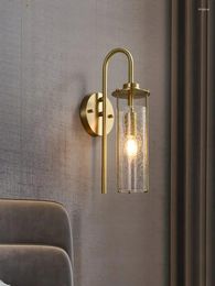 Wall Lamp American Luxury Copper Cracked Glass Pendant Lights LED E14 Gold Lustre Bedroom Bedside Mounted Living Room Balcony Aisle