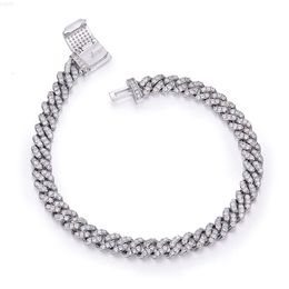 Smn51 Selling S925 Sterling Silver Jewellery 6mm Pass Diamond Tester Iced Out Hip Hop Vvs1 Moissanite Cuban Chain Necklace