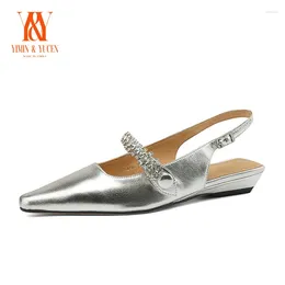 Casual Shoes YIMIN & YUCEN 2024 Spring Autumn Women's Style Light Luxury Sandals Low Heel Pointed Toe Elegant Pumps For Women L