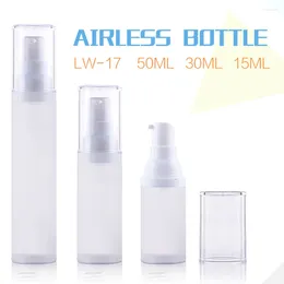 Storage Bottles 50pcs/lot 15ml 30ml 50ml Airless Bottle Frosted/matte Vacuum Pump Lotion With PP Material