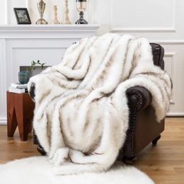 Blankets Faux Fur Blanket Plaid Blanke Sofa Luxury Winter Thicken Warm Cosy Bedspread On The Bed Home Decor