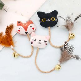 Toys Funny Cat Toy Feather Bell With Catnip Cat Animal Shape Doll Pet Hemp Rope Molar Rod Pet Kitten Supplies Teeth Chewing Toy