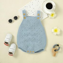 Rompers Baby Bpdysuits Knit Infant Girl Born Boy Jumpsuit Fashion Solid Children Sling Clothes Overalls Sleeveless 0-18M Tops Summer