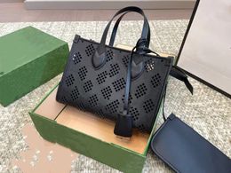 7A Luxury fashion design Women's classic hollow Tote bag with high quality detachable long shoulder strap super capacity casual all-in-one handbag