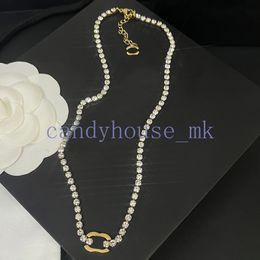 New Styles Letter Pendant Designer Necklace Brand Jewellery Luxury Necklaces Fashion Womens Crystal Pearl Trendy Personality Clavicle Chain Wedding Gift