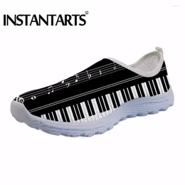 Casual Shoes Fashion Music Notes With Piano Keyboard Printing Women Air Mesh Flats Lightweight Unisex Spring Summer Sneakers Flat