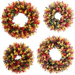 Decorative Flowers Christmas Wreath Simulation Eucalyptus Door Decoration Home Green Plant Wall Party Fake Flower Prop