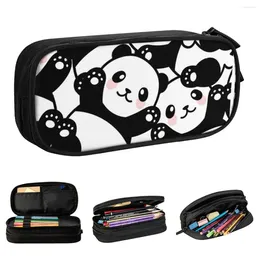 Cosmetic Bags Panda Pencil Case Cartoon Animal Nature Pen Box For Student Large Storage Office Gift Pouch