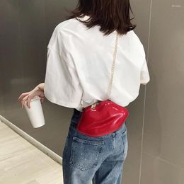 Bag PVC Crossbody Handbags Solid Lips Women Chain Messenger Bags Fashion Mini Zipper Ladies Shoulder Evening Party Satchel