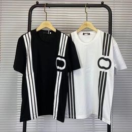 Online celebrity, the same street brand, three bars, letters, short sleeves, T-shirts, street brand printed cotton half-sleeve shirts for men and women in summer.