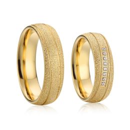 Bands His and Hers Wedding Ring Set for Couples 8mm Men Women Marriage Alliance Dubai Gold Color Emery Jewelry Big Usa Size 14 15