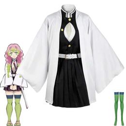 Anime Costumes Come Anime Kanroji Mitsuri Cosplay Hallown woman adult clothing children wig uniform comes for women Y240422