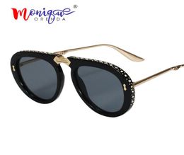 Vintage folding pilot sunglasses women crystal brand oversize clear eyeglasses sun glasses men shades8638368
