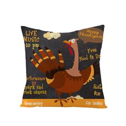 Throw Pillow Covers for Couch Retro Turkey Decorative Square Bed Or Sofa Pillows Case Thanksgiving Fowl Poultry Poultry White Wild Wing Linen Cushion Covers