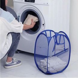 Laundry Bags Sundries Organizer Up Bag Folding Toy Storage Basket Household Hamper Mesh Breathable Reusable