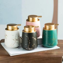 Storage Bottles Ceramic Lotion Soap Bottle Leak-Proof Easy To Press Gel Hand Sanitizer Marble Pattern Refillable Cosmetic Container Home