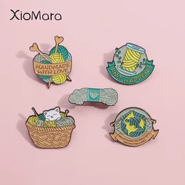 Brooches Environmental Protection Of Yarn Enamel Pins Custom Handmade With Love Knit Happens Lapel Badges Jewellery Gift For Woman