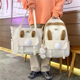 Backpacks JOYPESSIE Cute Girls Backpack Fashion Waterproof Travel Mochila Women Rucksack 2pcs Set Bag Bookbag for Teens Schoolbag Black