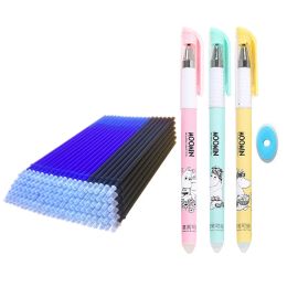 Pens 103pcs Erasable Pen Refills Eraser Set 0.5mm Washable Handle Magic Gel Animal Cute Pen School Office Writing Supplies Stationery