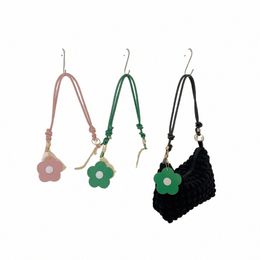 pleated Underarm Bag Cute Plaid Korean Style Bubble Handbag Fr Pendant Solid Color Fold Cloud Bag Girls k5h6#