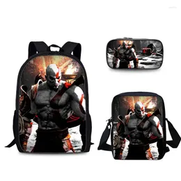 Backpack Game God Of War Schoolbag Travel Lunch Bag Pencil Case Gift For Kids Students