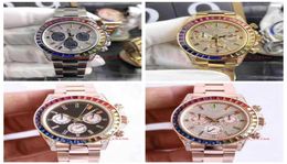 4 Style Top selling Top Quality Yellow Gold Strap 116598 RBOW Rainbow Diamond Bezel Automatic movement Men luxury Watch No Chronog8937358