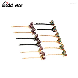 Hair Clips Kissme Delicate Multicolor Crystal Butterfly Hairpins For Women Gifts 2024 Gold Color Alloy Fashion Jewelry Accessories